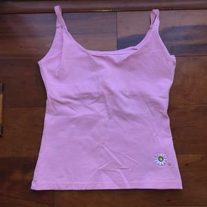 MARGARITA TANK TOP WITH BUILT IN BRA, PINK.